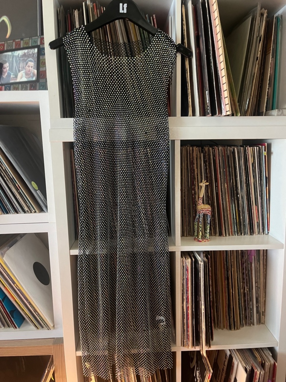 haute monde rhinestone mesh sheer dress tank size S